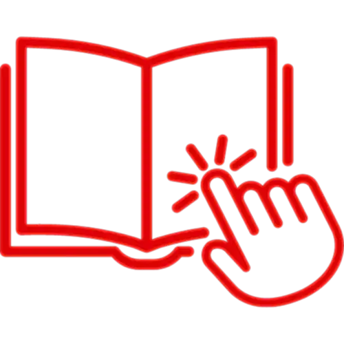interactive publication icon | Royal Academy of Dance red interactive publication icon