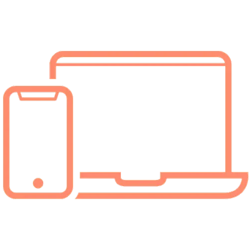 laptop and mobile icon red | Royal Academy of Dance red laptop and mobile icon