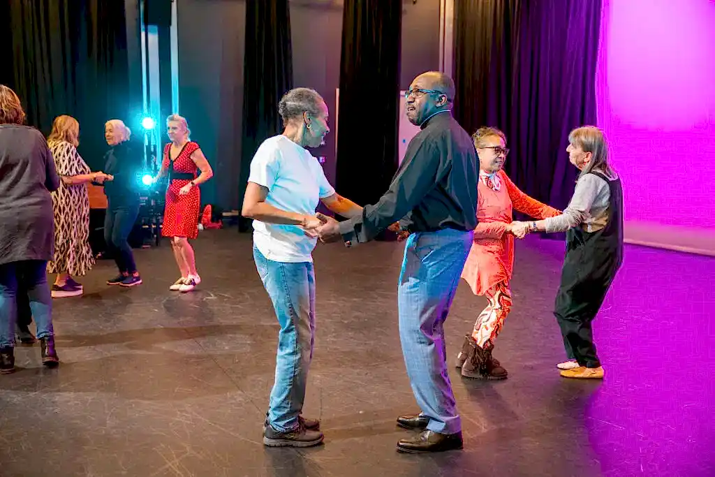 community-day-2022-older-dancers | Royal Academy of Dance senior Wandsworth community dancing at the RAD headquarters Aud Jebson Studio theatre